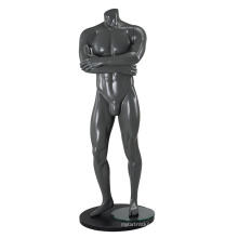 Standing fiberglass big muscle strong penis mannequin fitting sport male mannequin